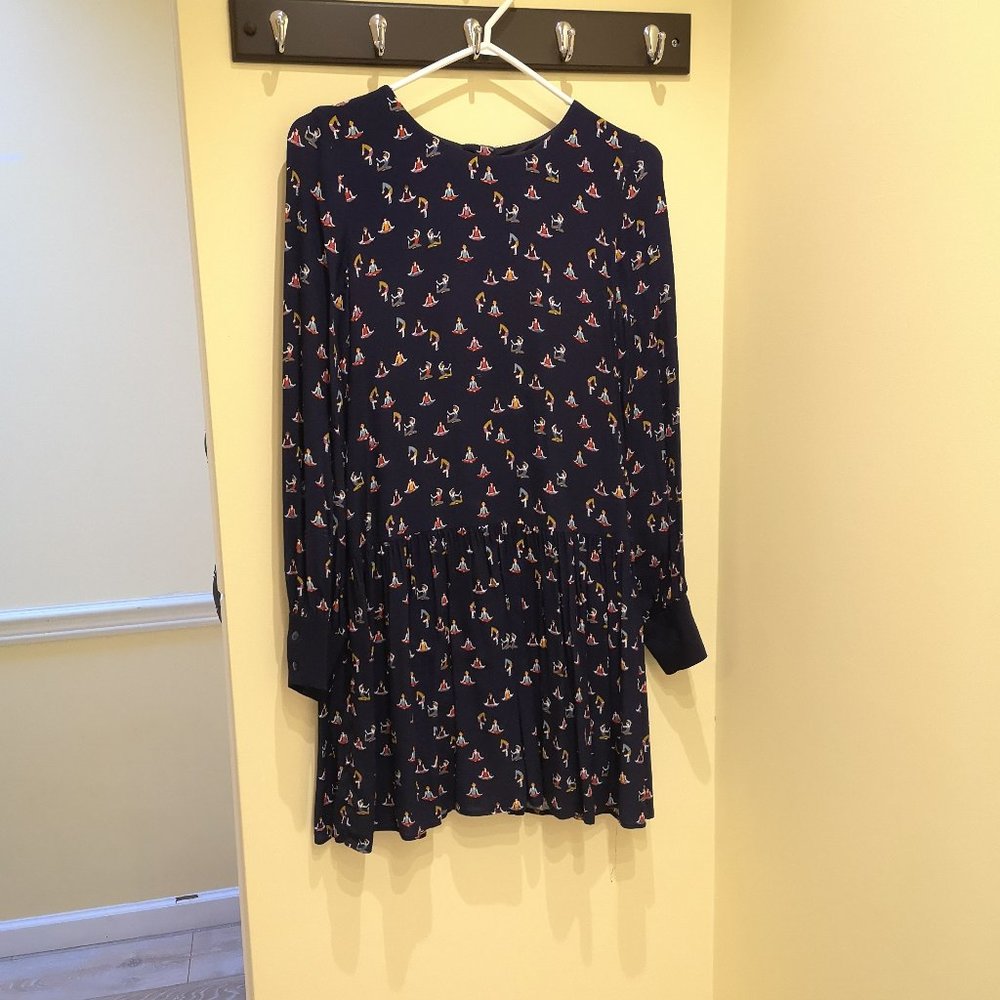 Zara navy blue shirt dress